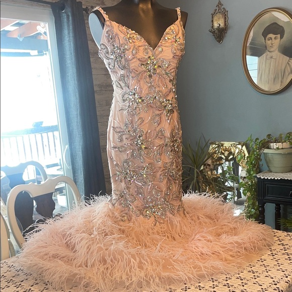 JVN by Jovani Dresses & Skirts - JVN by Jovani Pink and Silver Embellished Prom Dress